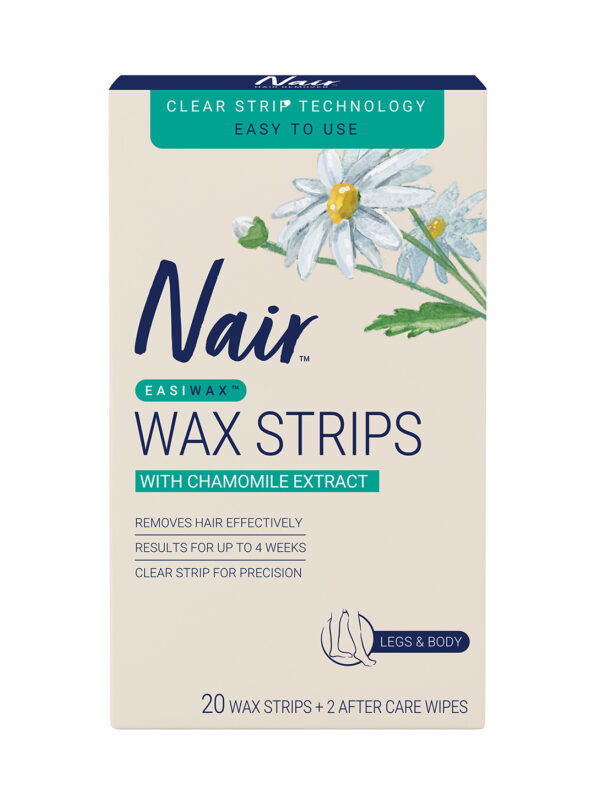 Nair Easiwax Large Wax Strips Clear Strip 20 pack Legs & Body