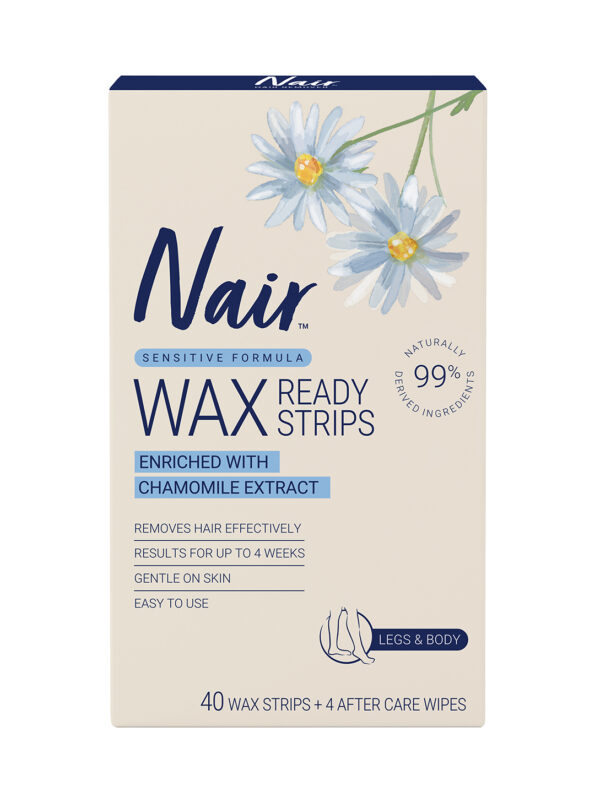 Nair Natural Large Wax Strips Legs & Body 40 pack